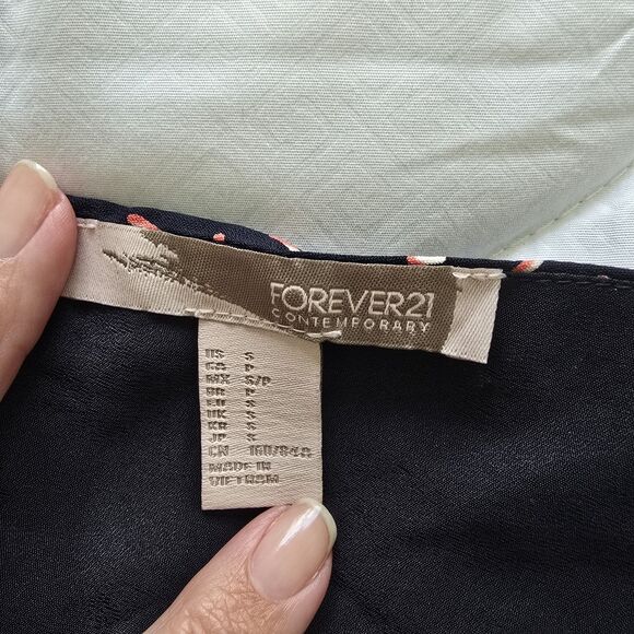 New w Tag Forever 21 Deep V Dress Small Navy Blue Coral Pink Sleeveless Zip Sexy - Picture 8 of 9